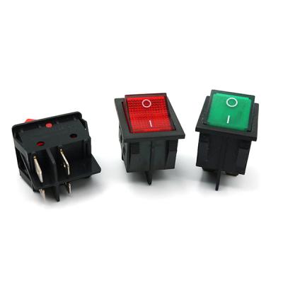 China 10A 3 Pin Miniature Round Rocker Illuminated Electric Switch for sale