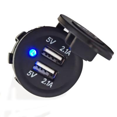 China 5V 4.2A Charging 12V 24V Dual Car Marine Boat 4.2A LED Light USB Car Charger for sale