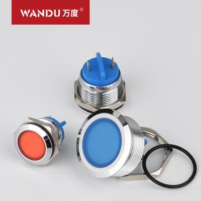 China Diameter 16mm 19mm 22mm 25mm 30mm Installation Brass Aluminum Oxide Waterproof Stainless/Nickel Plated Indicator Light Red Green IP67 Color/Double Led Indicator Light for sale