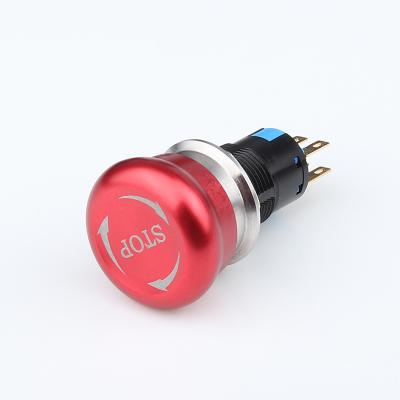 China 1no1nc/2no2nc Stainless Steel Metal Emergency Stop 16MM Series Switch Waterproof Dustproof Self-locking Red Mushroom Main Emergency Brake for sale