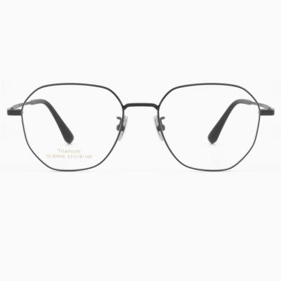 China 100% Retro Fashion Eyewear Optical Frame Spectacles Frames Pure Titanium Metal Eye Glass Frames for sale