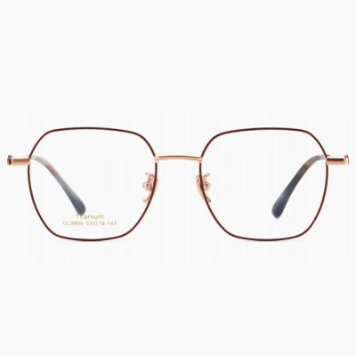 China Fashion Polygonal Monocle Frames Newest Pure Titanium Glass Custom Colored Optical Eyewear Frames Manufacture Eyeglasses Frames for sale