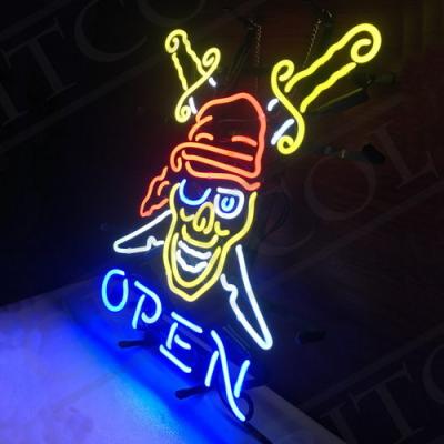 China Other Real Pirate MEXC019 Durable Custom Decoration Neon Light Glass Signs Wall Decor for sale