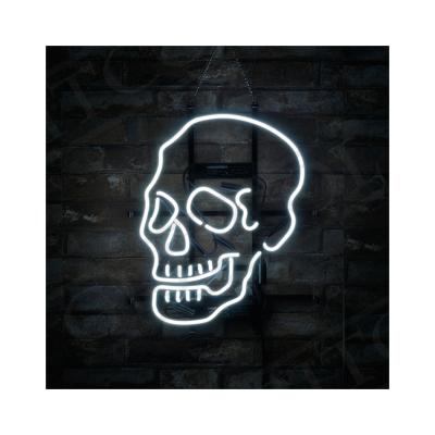 China 2020 hotel skull success for amazon palm tree casino vintage bar mancave acrylic neon sign for sale