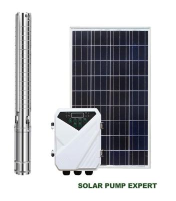 China Agricultural irrigation brushless solar DC water pump deep well submersible pump system is used for irrigation for sale