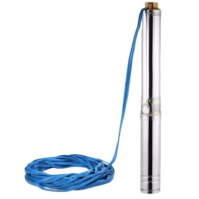 China Family Houses Stainless Steel 220v380v Agricultural Watering Pump 550w 0.75hp Submersible Deep Well Pump for sale