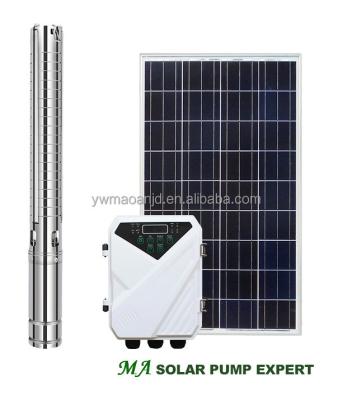 China 110v 1500w 3.8m3/h 180m 3inch solar powered water pump 2hp solar submersible pump with plastic impelier for sale