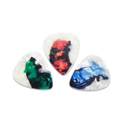 China Wholesale Music Logo Silk Printing Custom Celluloid Guitar Factory Accessory GUITAR Picks for sale