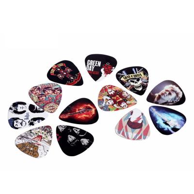 China Wholesale GUITAR Different Thickness Custom Design Any Logo Celluloid Silk Printing Guitar Picks Guitar Plectrum for sale