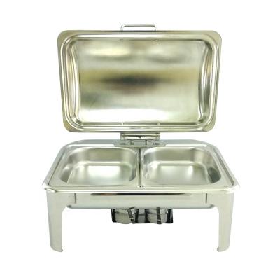 China Windowless Restaruant Hotel Stainless Steel Rectangular Chafing Dish For Food Vending Catering Warmer Container for sale