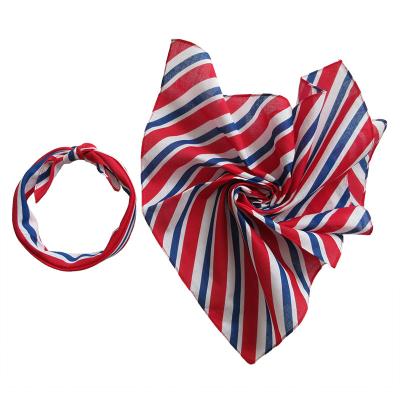 China DecorateÂ   Customized Square England Stripe Cotton Headscarf Bandana for sale