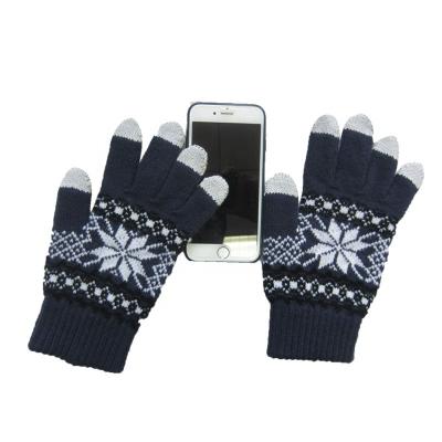 China Jacquard Funny Winter Warm Texting Gloves With Christmas Patterns for sale