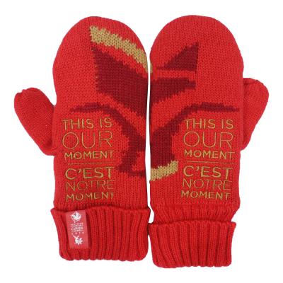 China Custom Made Jacquard Logo Pattern Fingerless Winter Gloves and Mittens for sale