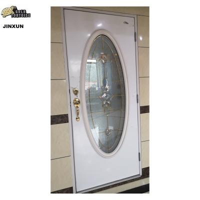 China Modern large oval flush glass door, beveled glass door, steel glass door for sale