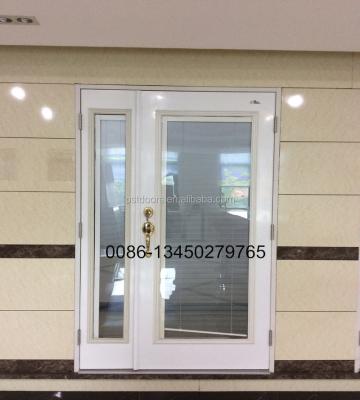 China Residential Swing Edge Wood Steel Entry Door With 3/4 Oval Glass for sale