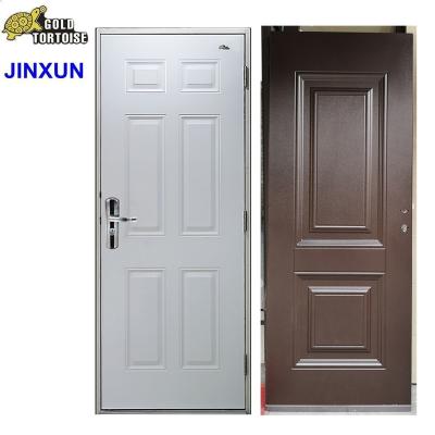 China Residential Iron Steel Swing Security Entry Doors With Glass Insert Exterior for sale