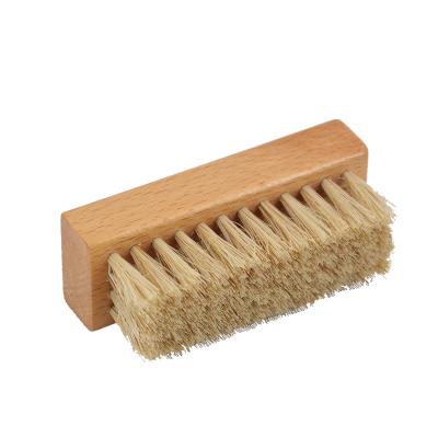 Chine Accessoire de nettoyage de chaussure de brosse de nettoyeur de chaussure de manche en bois de poils de porc de qualité supérieure à vendre