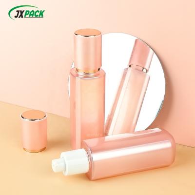 China Empty White Pink Foam Cleanser Bottle 120ML Mousse Pump Bottle For Travel for sale