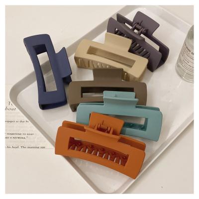 China Hair accessories Custom Rectangle Big Claw Clips New 6 Colors Matte Hair Claws High Quality 3 Sizes Large Claw Clips for Thick Hair for sale