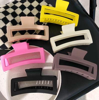 China Hair accessories Rectangle Jumbo 13cm Claw Clips High Quality Elegant Hair Claw Women Pastel Plastic Matte Large Claw Clips for Thick Hair for sale