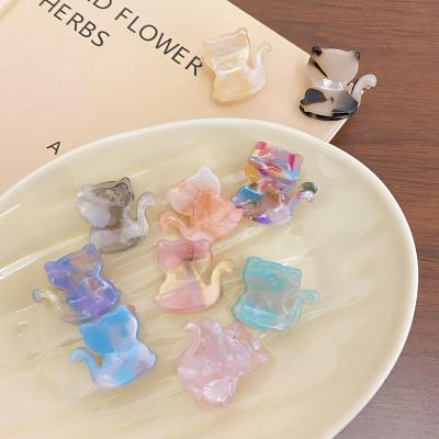 China Hair claw Custom Hair Claw Clip Cellulose Acetate Wholesales Cat Small Hair Claw New Holiday Mini Hair Claw Clips for Girls for sale