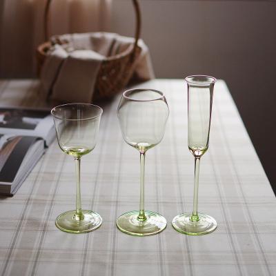 China Crystal Glass Red Wine Glass Fruit Fruit Goblet Green Champagne Glass Exquisite Goblet Goblet for sale