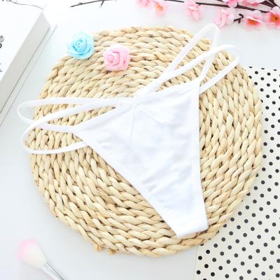 China Breathable Female Briefs Solid Color Briefs Underwear Hollow Strap Women Cotton Low Thong Soft Sexy Slim Thin Rise Briefs for sale