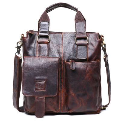 China Newest Fashinable Tiding Custom Made Vintage Good Quality Crazy Horse Briefcases Genuine Leather Laptop Bag For Man for sale