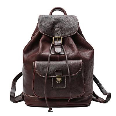 China Anti-theft Vintage Travel Laptop Large Casual Outdoor School Bags Genuine Leather Backpack For Women Men for sale