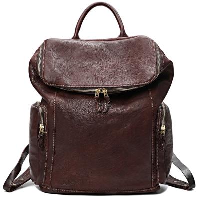 China Anti-theft Leather Backpack for Men Women Large Zipper Backpack School Bag For Student Teenage Girls Casual Travel Bags for sale