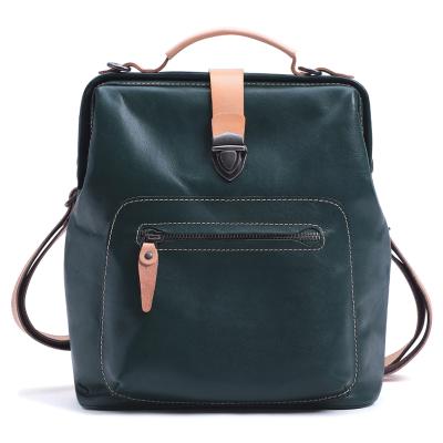 China New Fashion Anti Theft Genuine Leather Backpack For Women Anti Theft College Laptop Backpack for sale