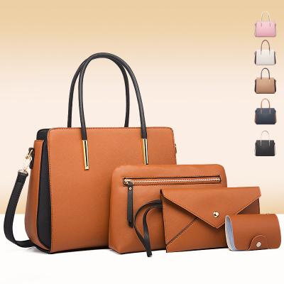 China Daily 4 pcs in 1 new fashion trends ladies handbags set designer shoulder tote bags large handbags for women set from china for sale