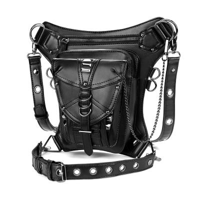 China PU leather belt unisex gothic steam punk motorcycle waist bag rock rock shoulder cross - body bags for sale