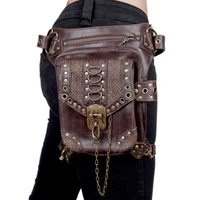 China PU Leather Outdoor Gothic Punk Cross - Body Bags Mini Travel Pack For Men And Women for sale