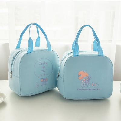 China Wholesale Printing Polyester Cooler Insulated School Lunch Tote Bag Student Lunch Bag Lovely For Kids Custom for sale