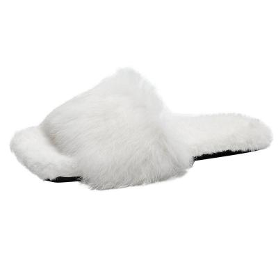 China 2021 Fashion Trend Winter Fashion Fur Indoor Slippers For Bedroom Wholesale Ladies Fluffy Home Hairy Women's Slippers for sale