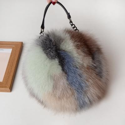 China New Fashion Designer Luxury Winter Shoulder Bags Women Purses Fox Fur Fluffy Hairy Purse For Women for sale