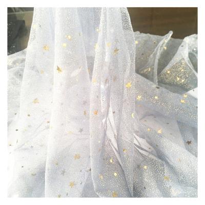 China HG6459 Flame Retardant Glitter Tulle Mesh Fabric For Party Decoration for sale