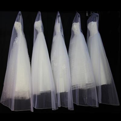 China Dustproof Customizable Size Wedding Dress Storage Transparent Garment Cover Bags For Wedding Dress Dust Cover for sale