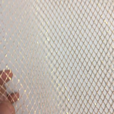 China China Factory Sales Flame Retardant Polyester Knitted High Quality Gold Metallic Stretch Gold Mesh Fabric Metallic Mesh Fabric for sale