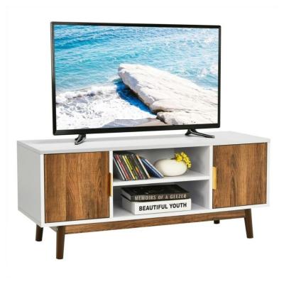 China (Size) Adjustable TV Stands Modern Luxury With 2 Cabinets Living Room Furniture 2022 And Open Shelves For TVs Up To 50 Inch TV for sale