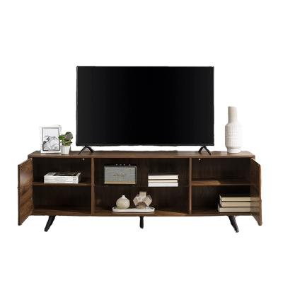 China Extendable Wood TV Holds Modern Luxury Wood Finish and Matte Accents by Entertainmentgabinete with Storage Doors for Living Room for sale