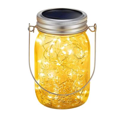 China Hanging Lantern Mason Jar Light Solar Led 20 Battery Powered Outdoor Creative Waterproof Camping Environmental Protection Garden Energy Saving for sale