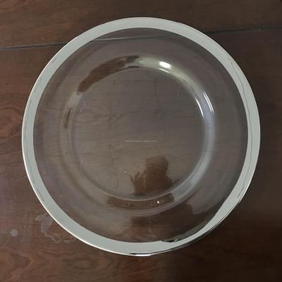 China Disposable Household Durable Dinner Plate Gold Wedding Luxury Glass Rim Color Dubai Christmas Tableware Tableware Sets Glass Dishes for sale