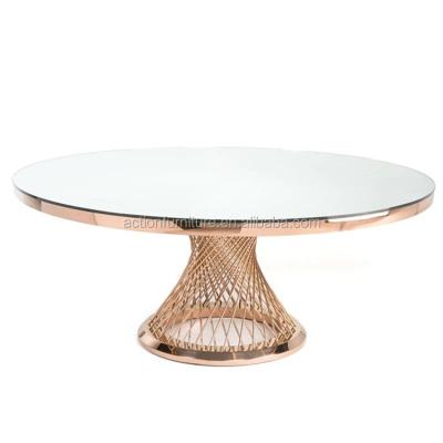 China Laser Cutting Modern New Designs Dining Set Around Glass Dining Tables for sale