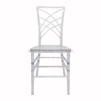 China Factory Direct Hot Sale Laser Cut Transparent Cross Back Chair General PC Acrylic Wedding Chairs Plastic Chair For Outdoor Party for sale