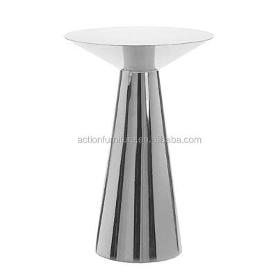 China Laser cutting stainless steel gold bar table with round base for wedding hotel dining for sale