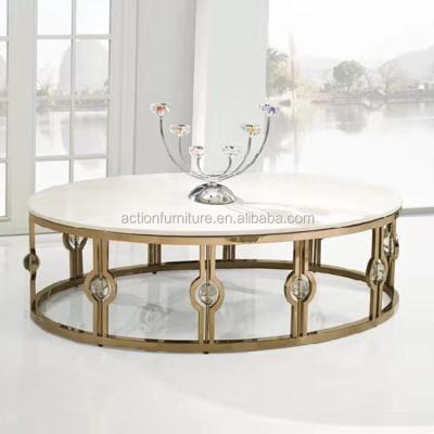 China Hot Sale Metal Extendable Marble Top Oval White Coffee Table Side Table Sets for sale