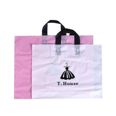 China Custom Printed Eco - Friendly Recyclable Shopping Bag Plastic Bag With Handle For Gift /Clothing for sale