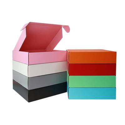 China Cheap Recyclable Corrugated Pink Box Logo White Black Shipping Custom LOW MOQ Packaging Box for sale